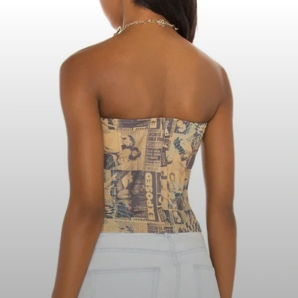 Miaou Leia Corset Top in Wanted, Size XS - Picture 4 of 7